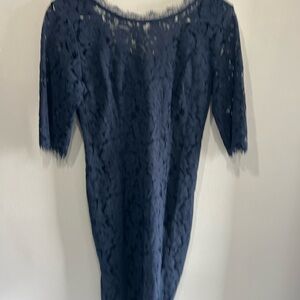 Chic Long Sleeve Navy Lace Dress